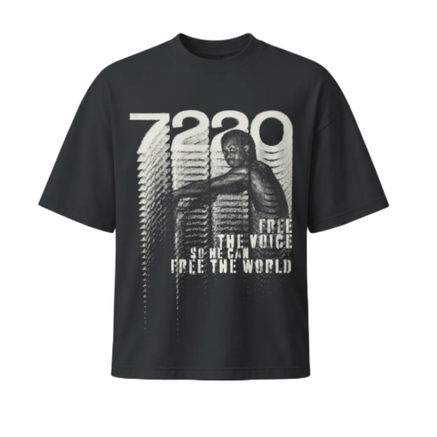 Black Lil Durk t-shirt with graphic design and text on a white background
