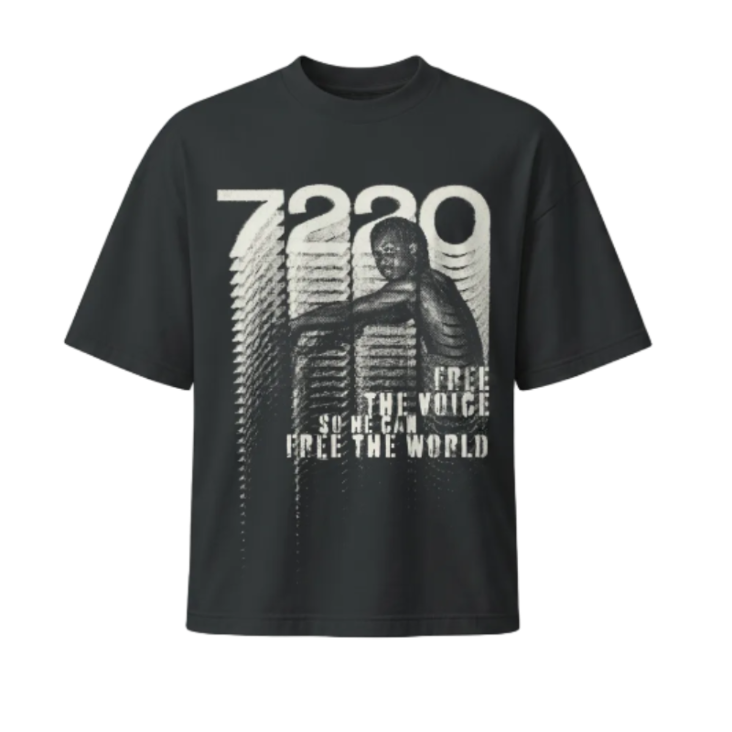 Black Lil Durk t-shirt with graphic design and text on a white background